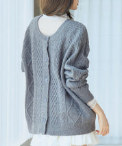 3wayケーブル編みカーディガンsdp8048 チャコール