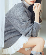 3wayケーブル編みカーディガンsdp8048 チャコール