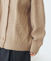 3wayケーブル編みカーディガンsdp8048 ライトブラウン