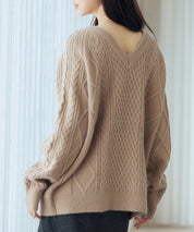 3wayケーブル編みカーディガンsdp8048 ライトブラウン