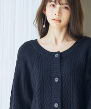 3wayケーブル編みカーディガンsdp8048 ブラック