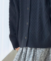 3wayケーブル編みカーディガンsdp8048 ブラック