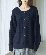3wayケーブル編みカーディガンsdp8048 ブラック