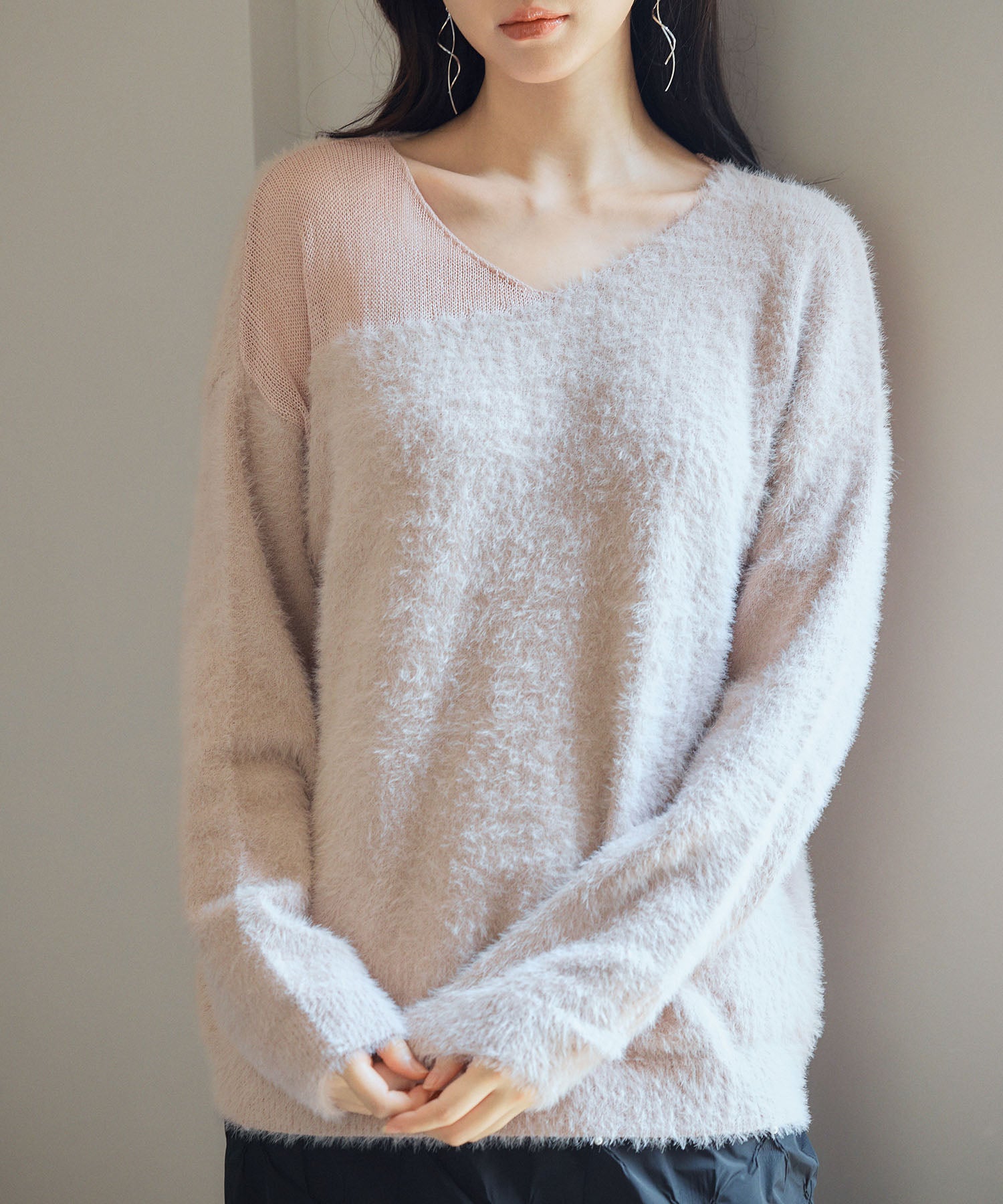 前後2wayふわふわシャギー素材ニットsdp8051-103-26