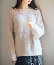 前後2wayふわふわシャギー素材ニットsdp8051 ピンク