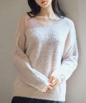 前後2wayふわふわシャギー素材ニットsdp8051 ピンク