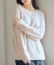 前後2wayふわふわシャギー素材ニットsdp8051 ピンク