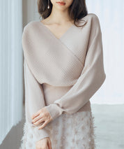 ドルマンスリーブカシュクールニットsdp8052-103-14