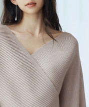 ドルマンスリーブカシュクールニットsdp8052 ベージュ