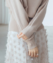 ドルマンスリーブカシュクールニットsdp8052 ベージュ