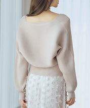 ドルマンスリーブカシュクールニットsdp8052 ベージュ