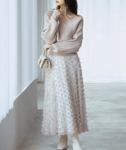 ドルマンスリーブカシュクールニットsdp8052 ベージュ