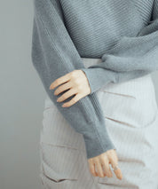 ドルマンスリーブカシュクールニットsdp8052 チャコール