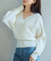 ドルマンスリーブカシュクールニットsdp8052-103-38