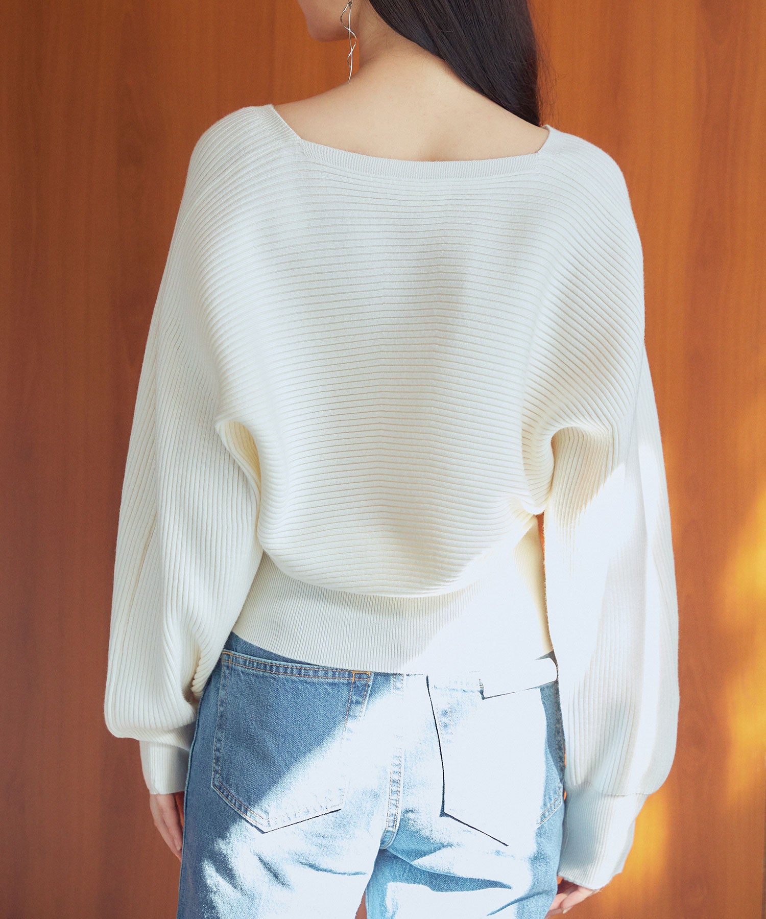 ドルマンスリーブカシュクールニットsdp8052 アイボリー