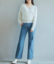 ドルマンスリーブカシュクールニットsdp8052 アイボリー