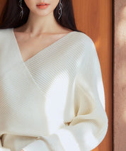 ドルマンスリーブカシュクールニットsdp8052 アイボリー