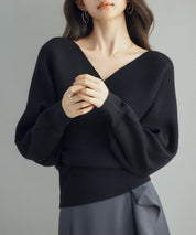 ドルマンスリーブカシュクールニットsdp8052-103-8