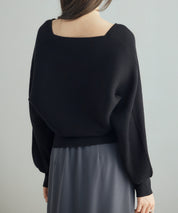 ドルマンスリーブカシュクールニットsdp8052 ブラック