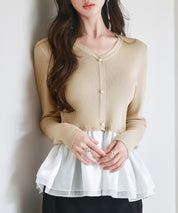 ぺプラム裾ドッキングニットプルオーバーsdp8053-103-14