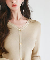 ぺプラム裾ドッキングニットプルオーバーsdp8053 ベージュ