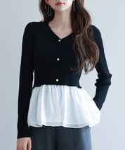 ぺプラム裾ドッキングニットプルオーバーsdp8053-103-8