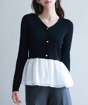 ぺプラム裾ドッキングニットプルオーバーsdp8053