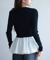 ぺプラム裾ドッキングニットプルオーバーsdp8053