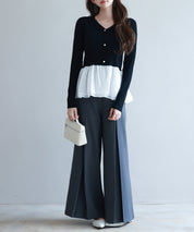 ぺプラム裾ドッキングニットプルオーバーsdp8053