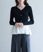 ぺプラム裾ドッキングニットプルオーバーsdp8053