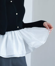 ぺプラム裾ドッキングニットプルオーバーsdp8053