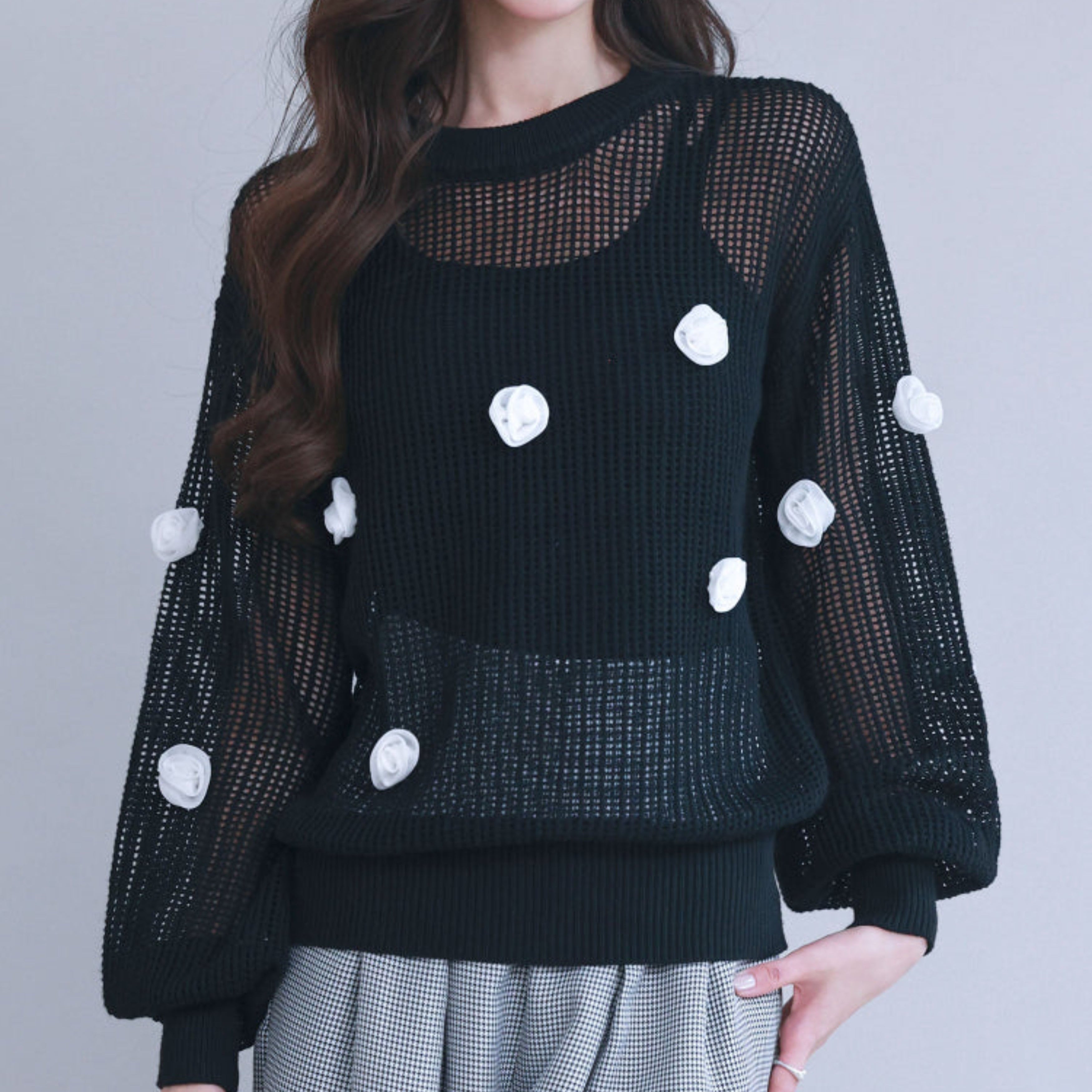 透かし編みモチーフニットプルオーバーsdp8054-103-8