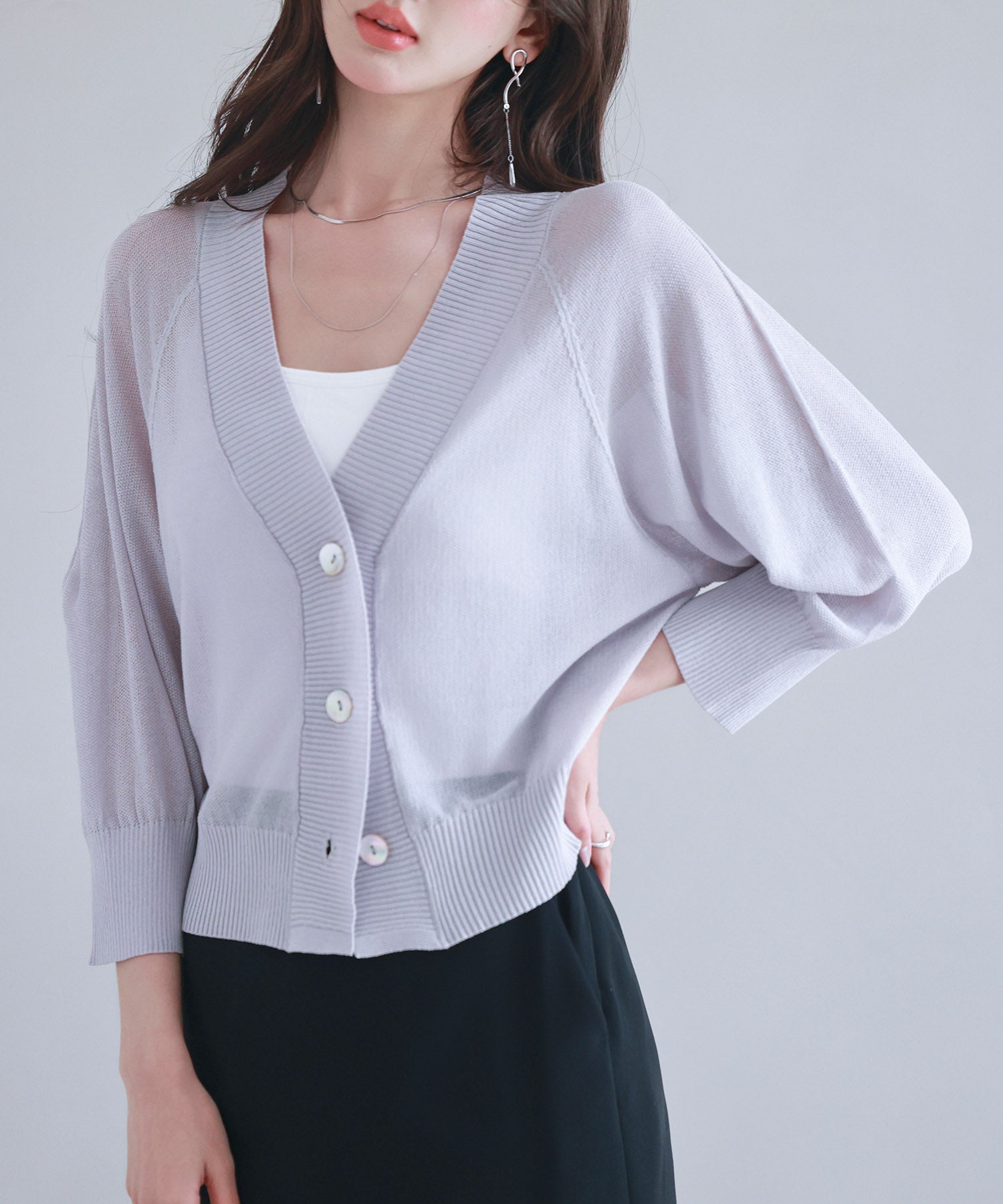 ラグランスリーブVネックカーディガンsdp8055-103-100