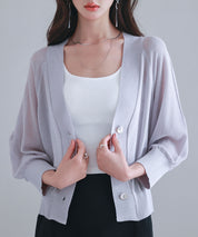 ラグランスリーブVネックカーディガンsdp8055 ラベンダー