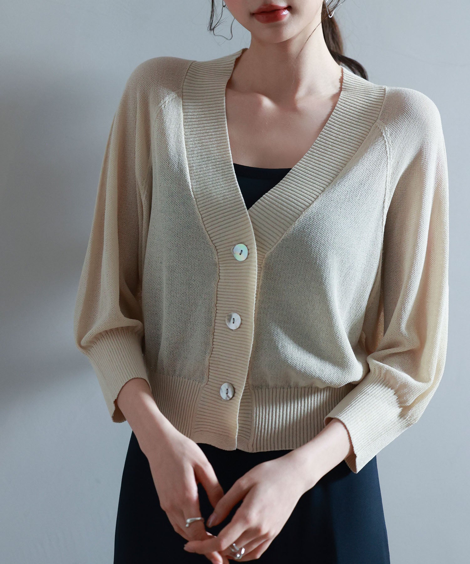 ラグランスリーブVネックカーディガンsdp8055-103-14