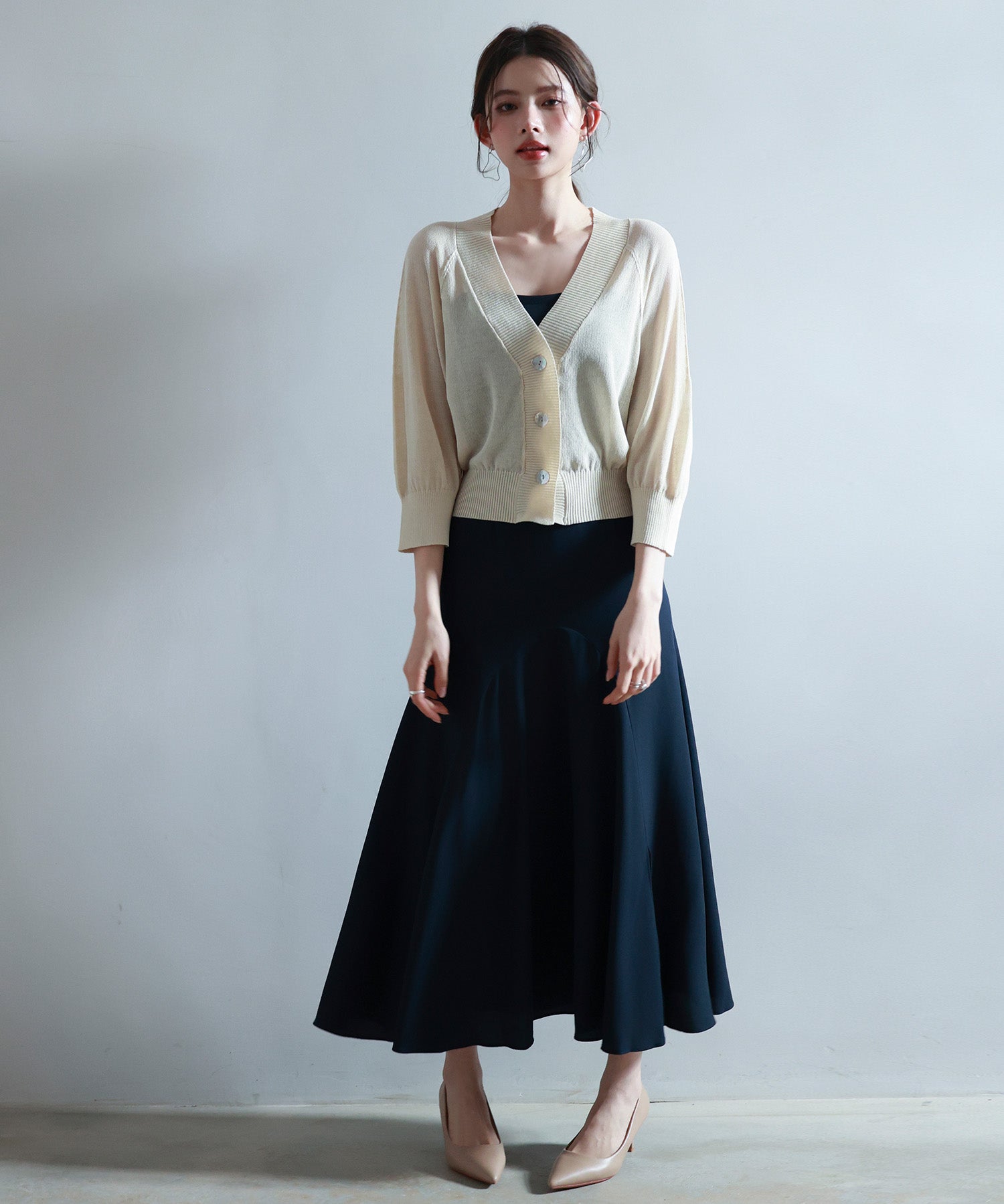 ラグランスリーブVネックカーディガンsdp8055 ベージュ