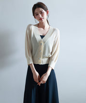 ラグランスリーブVネックカーディガンsdp8055 ベージュ