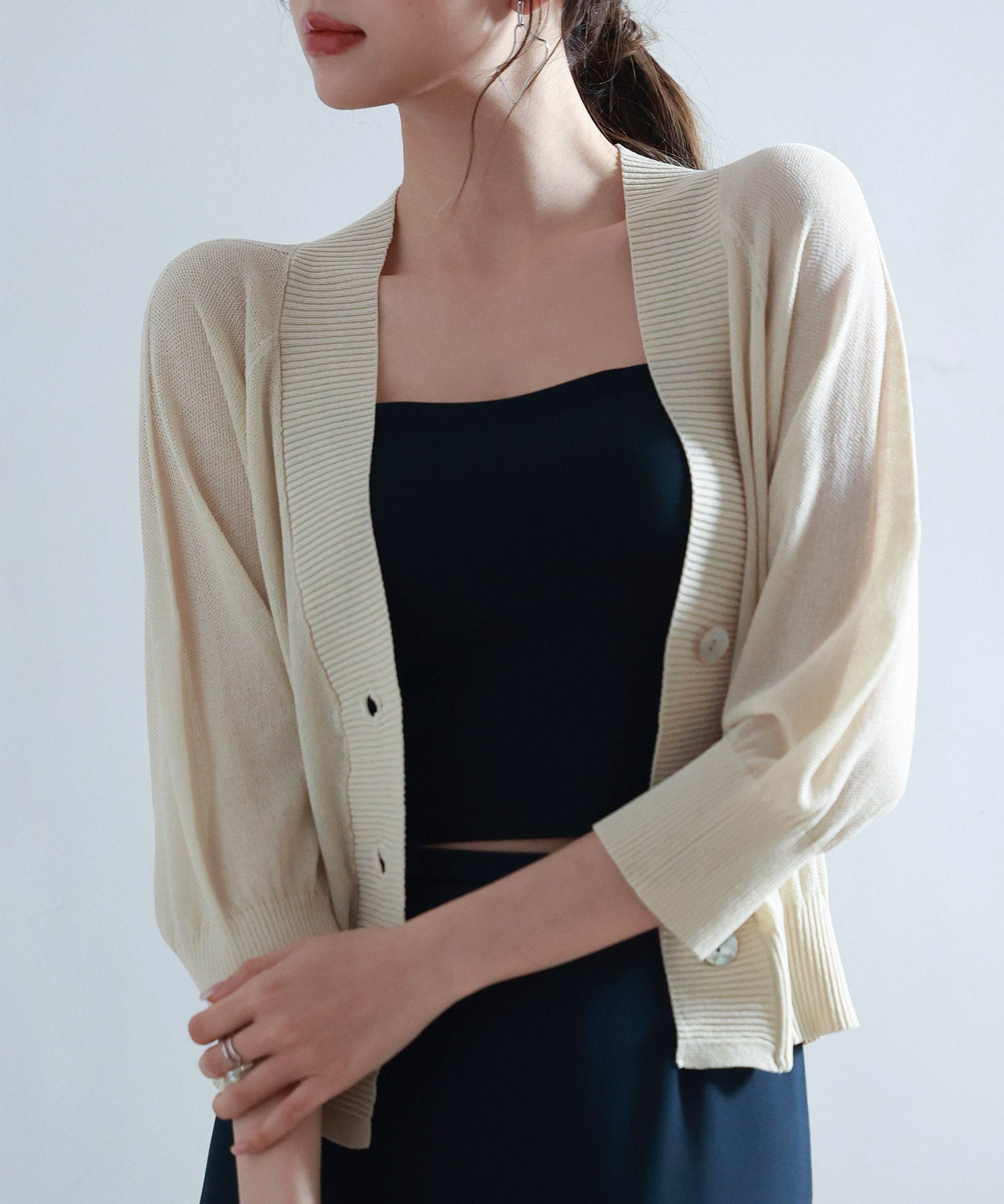 ラグランスリーブVネックカーディガンsdp8055 ベージュ