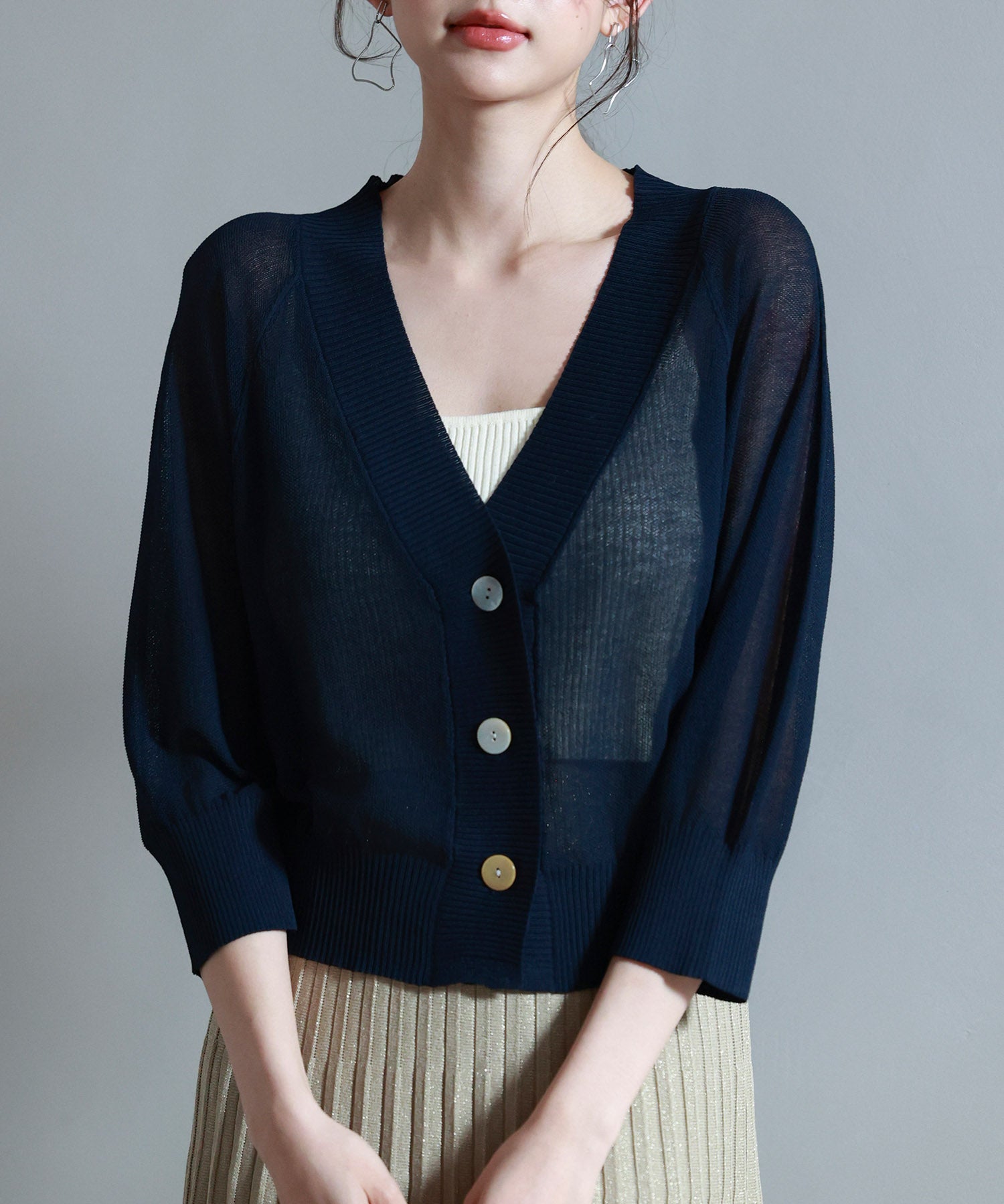 ラグランスリーブVネックカーディガンsdp8055-103-16