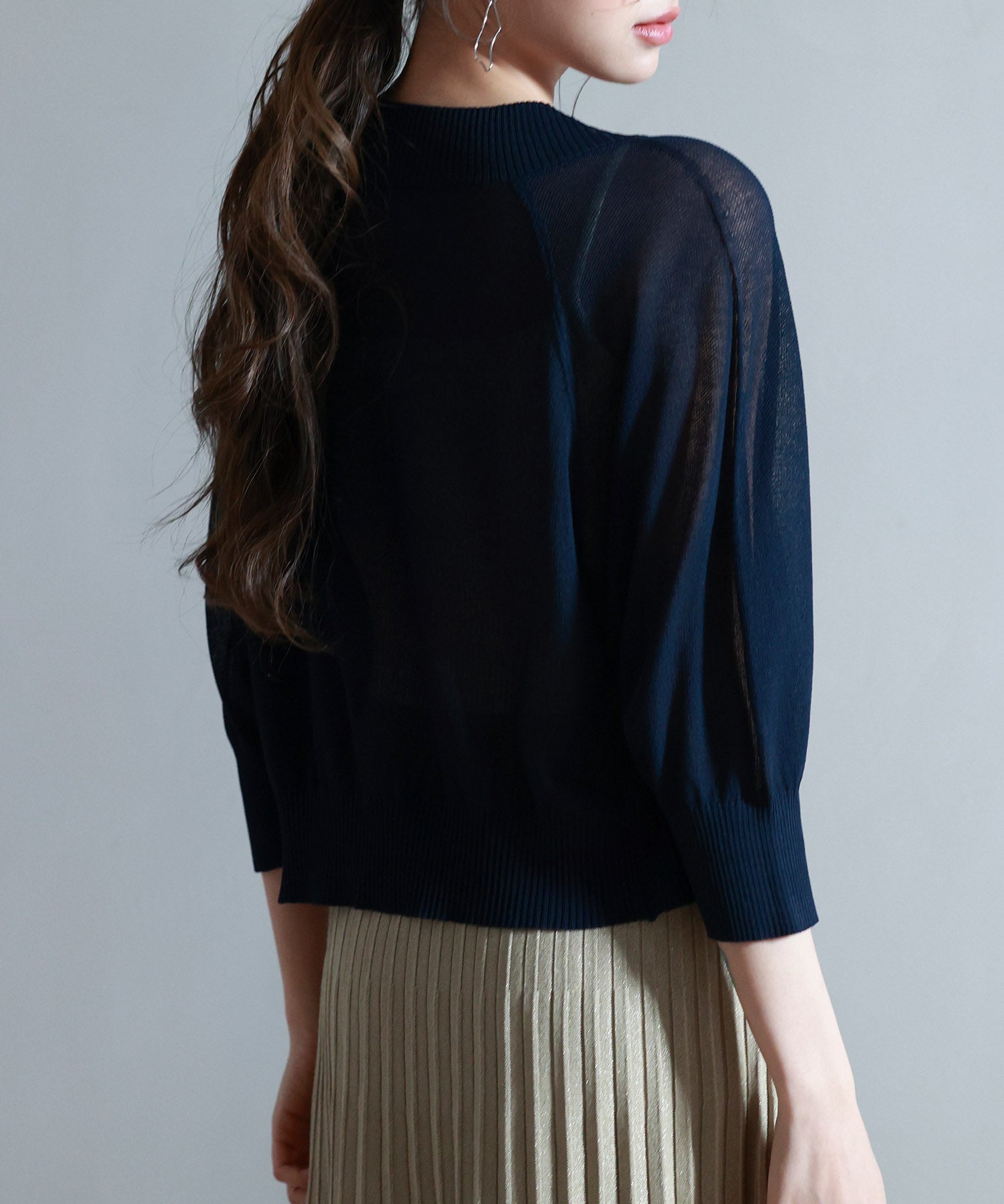 ラグランスリーブVネックカーディガンsdp8055 ネイビー