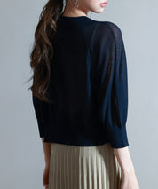 ラグランスリーブVネックカーディガンsdp8055 ネイビー