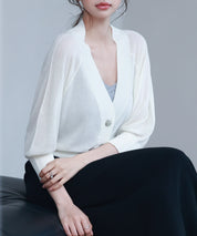 ラグランスリーブVネックカーディガンsdp8055 アイボリー