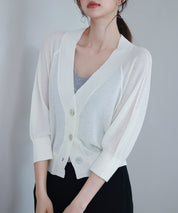 ラグランスリーブVネックカーディガンsdp8055 アイボリー