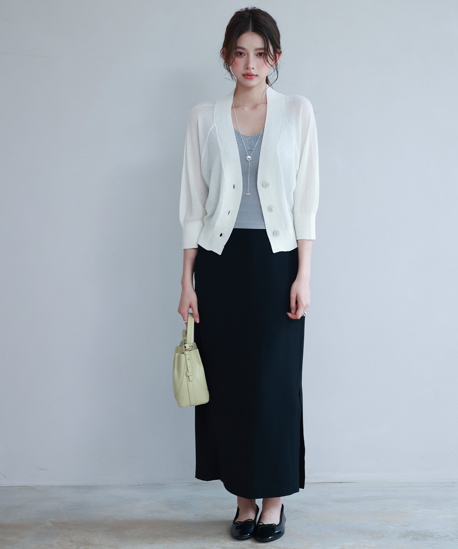 ラグランスリーブVネックカーディガンsdp8055 アイボリー