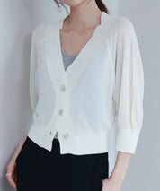 ラグランスリーブVネックカーディガンsdp8055 アイボリー