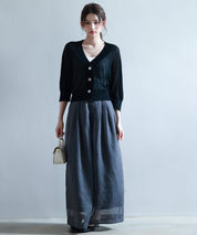 ラグランスリーブVネックカーディガンsdp8055 ブラック