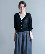 ラグランスリーブVネックカーディガンsdp8055 ブラック