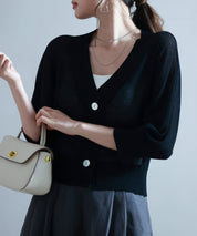 ラグランスリーブVネックカーディガンsdp8055 ブラック