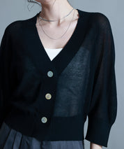 ラグランスリーブVネックカーディガンsdp8055 ブラック