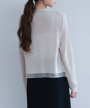 シアー裾サマーニットカーディガンsdp8056 ベージュ